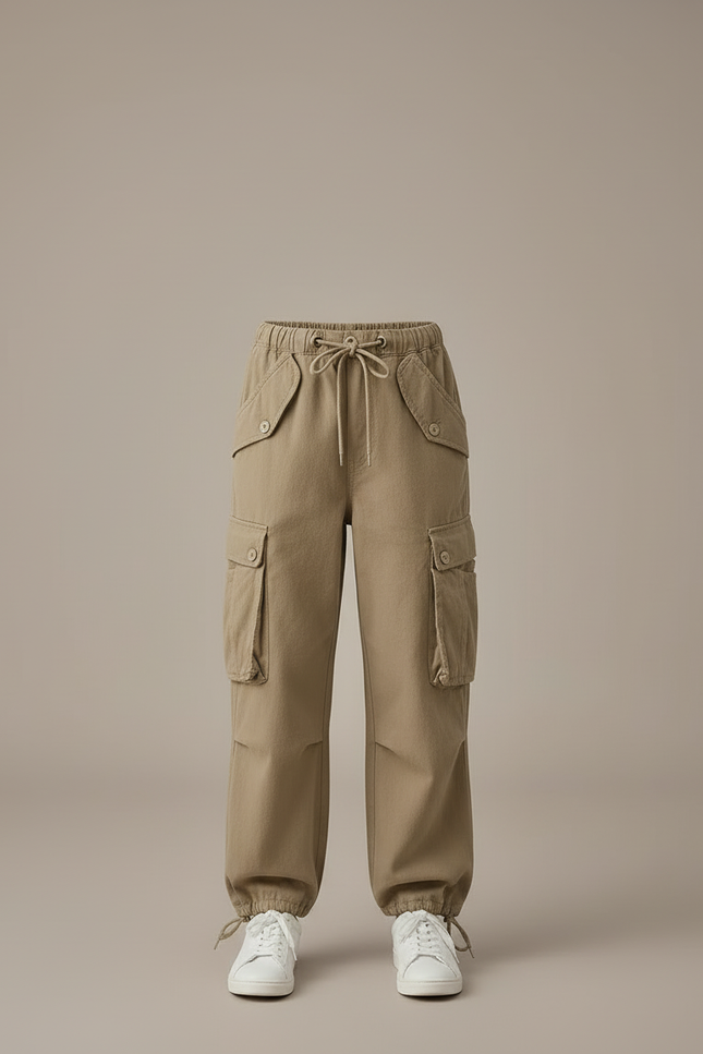 Pantalon Cargo Fille Kaki Parachute - Gabardine - vue 3