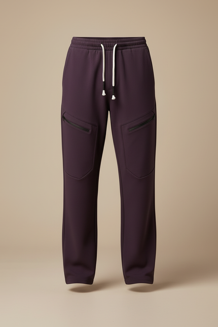 Pantalon Cargo Violet Homme Décontracté Zippé Cordon - Polyester - vue 3