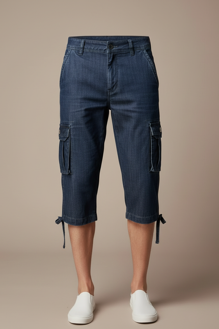 Pantalon Cargo Denim Bleu Multipoches Homme - Jean - vue 3