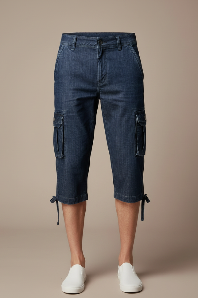 Pantalon Cargo Denim Bleu Multipoches Homme - Jean - vue 3