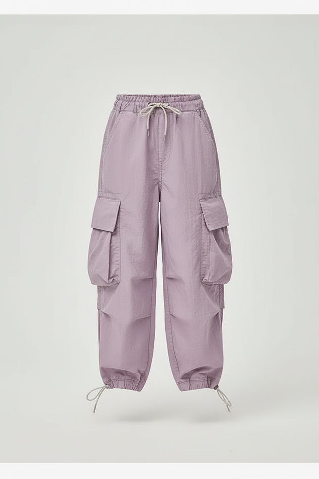 Pantalon Cargo Violet Ample Multipoches Léger Fille - Polyester - vue 3