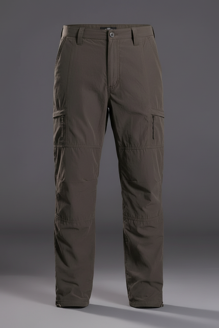 Pantalon Cargo Homme Marron Ample Multipoches Décontracté - Kaki Polyester - vue 3