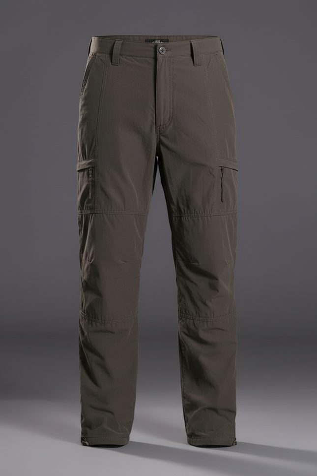 Pantalon Cargo Homme Marron Ample Multipoches Décontracté - Kaki Polyester - vue 3