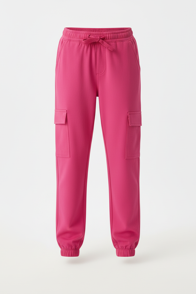 Pantalon Cargo Rose Fuchsia Jogger Poches Latérales - Polyester - vue 3