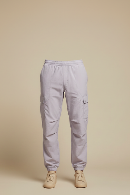 Pantalon Cargo Lavande Ample Coton Décontracté Homme - Violet Polyester - vue 3