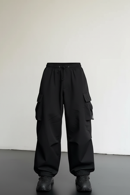 Pantalon Cargo Noir - Polyester - vue 3