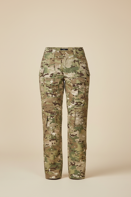 Pantalon Cargo Camouflage Militaire Ample Poches Femme - Multicolore Toile - vue 3