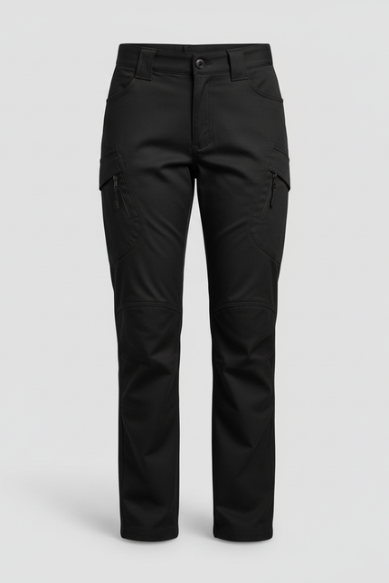 Pantalon Cargo Noir Femme Multipoches Tactique Résistant - Polyester - vue 3