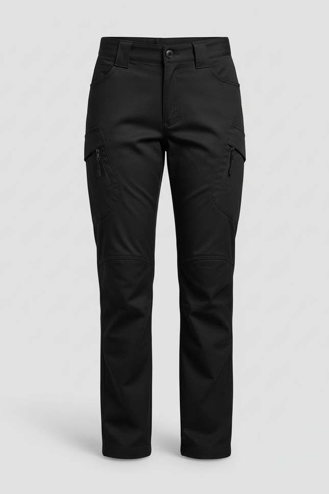 Pantalon Cargo Noir Femme Multipoches Tactique Résistant - Polyester - vue 3