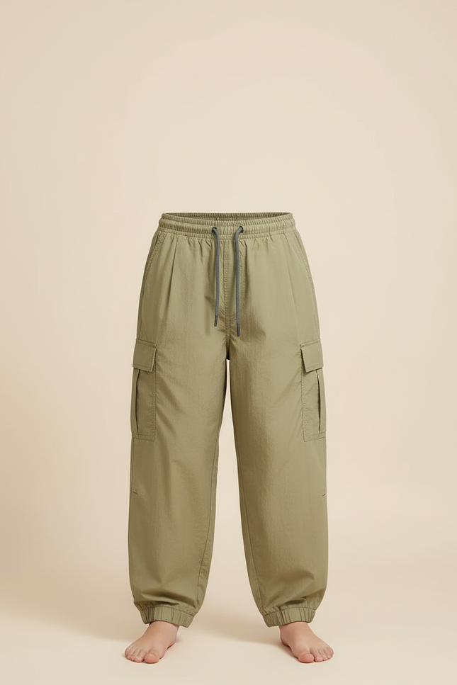 Pantalon Cargo Kaki Ample Décontracté Enfant Mixte - Polyester - vue 3