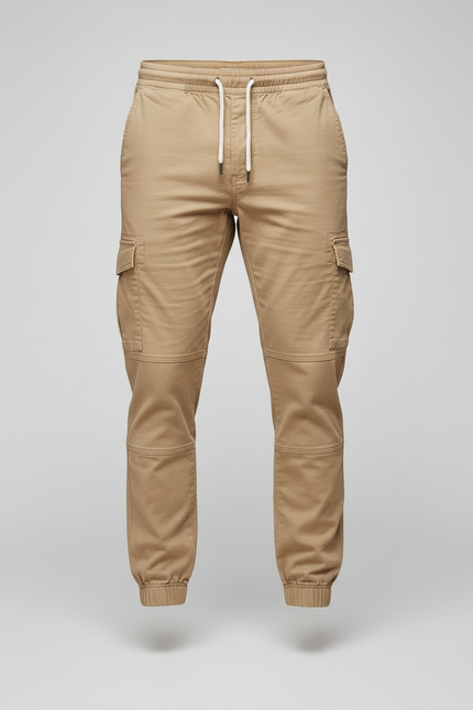 Pantalon Cargo Beige Coton Confortable Décontracté Homme - vue 3