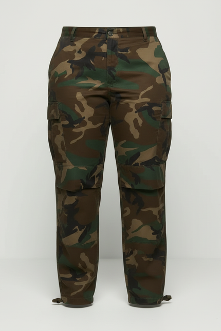 Pantalon Cargo Camouflage Ample Décontracté Streetwear Femme - Multicolore Toile - vue 3