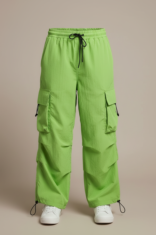 Pantalon Cargo Vert Fluorescent Ample Multipoches Enfant - Polyester - vue 3