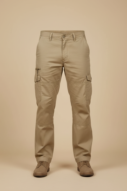 Pantalon Cargo Kaki Coton Droit Homme Décontracté - vue 3