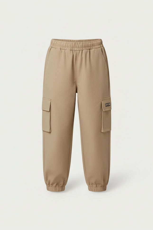 Pantalon Cargo Beige Ample Poches Enfant - Coton - vue 3