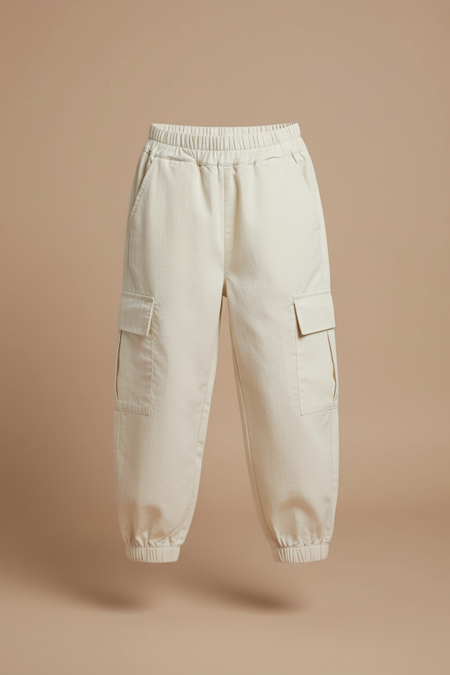Pantalon Cargo Beige Ample Coton Léger Fille - vue 3