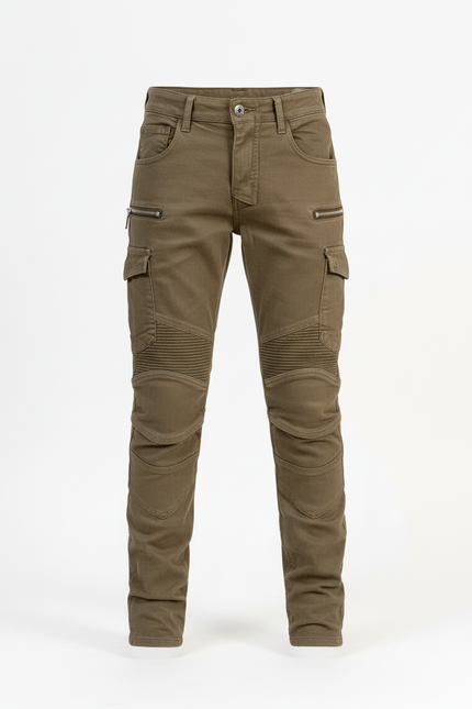 Pantalon Cargo Kaki Enfant Slim Multipoches Motard - Toile - vue 3