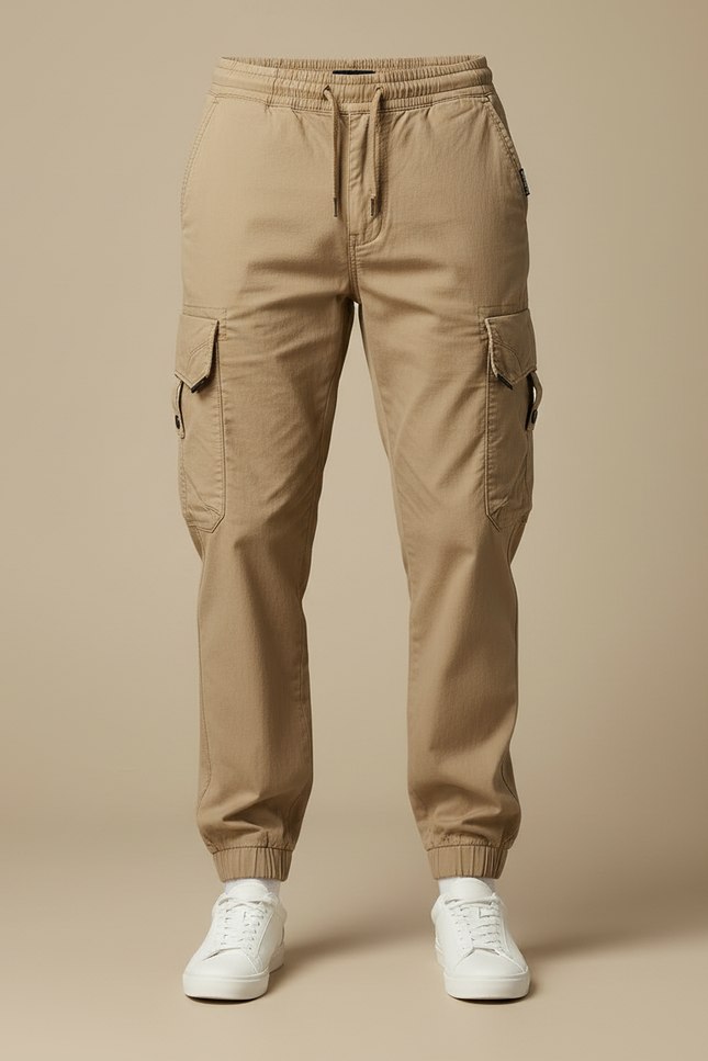 Pantalon Cargo Kaki Coton Jogger Décontracté Homme - vue 3