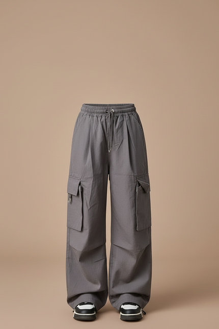 Pantalon Cargo Gris Ample Poches Fille - Toile - vue 3