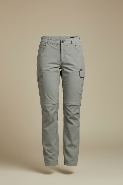 Pantalon Cargo Gris Convertible Léger Femme - Polyester - vue 3