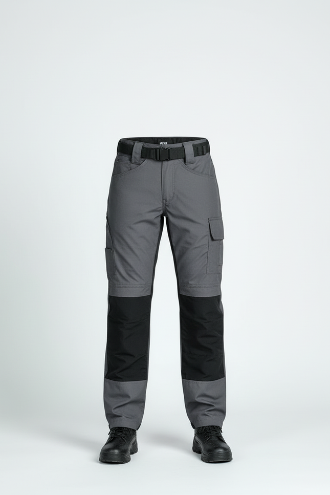 Pantalon Cargo Gris Noir Multipoches Enfant Tactique - Polyester - vue 3
