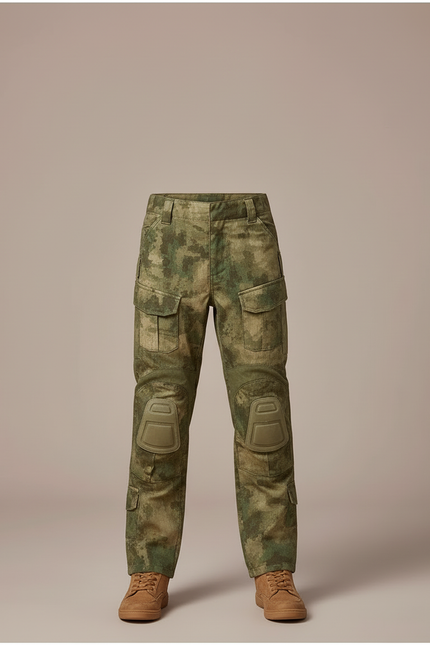 Pantalon Cargo Camouflage Militaire Genouillères Intégrées Enfant - Multicolore Toile - vue 3