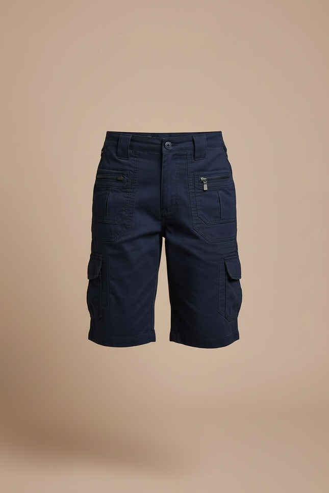 Pantalon Cargo Bleu Marine Coton Multipoches Garçon Décontracté - Toile - vue 3