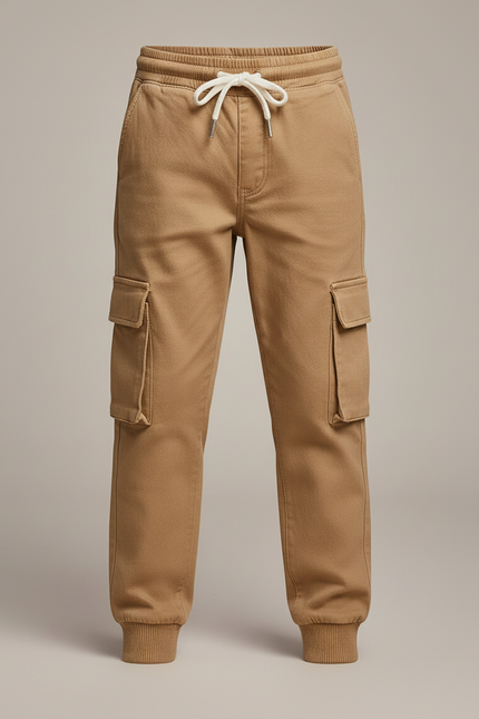 Pantalon Cargo Beige Coton Multipoches Enfant Décontracté - Toile - vue 3