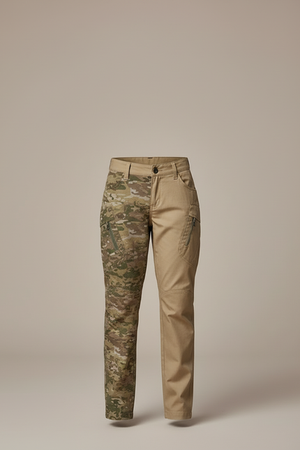 Pantalon Cargo Bicolore Camouflage Kaki Slim Enfant - Gabardine - vue 3