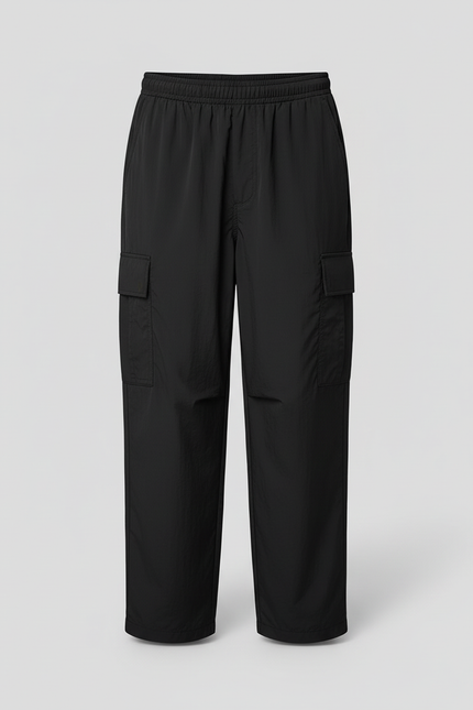 Pantalon Cargo Noir Ample Décontracté Enfant Coton - Polyester - vue 3