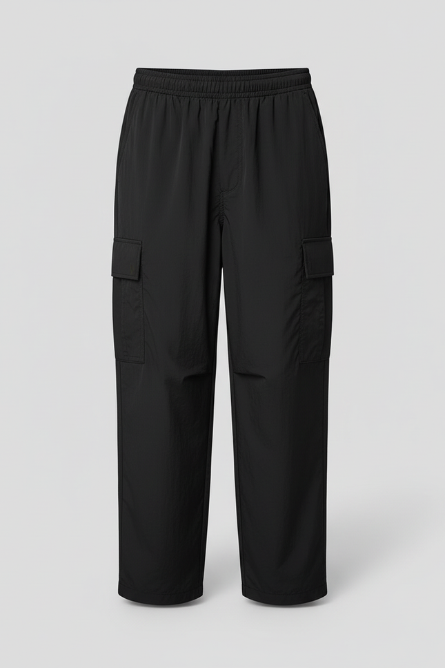 Pantalon Cargo Noir Ample Décontracté Enfant Coton - Polyester - vue 3