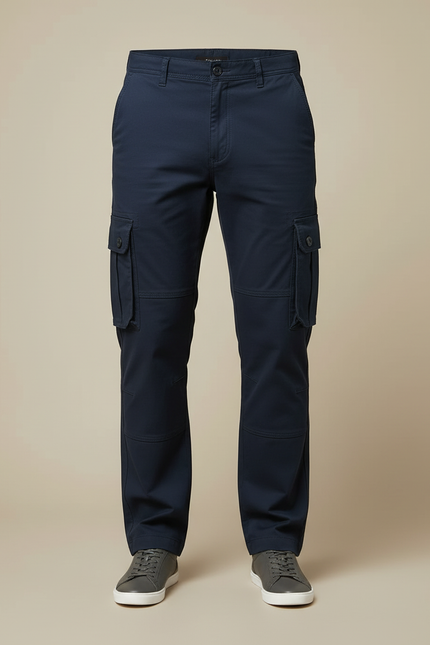 Pantalon Cargo Marine Coton Décontracté Multipoches - Toile - vue 3