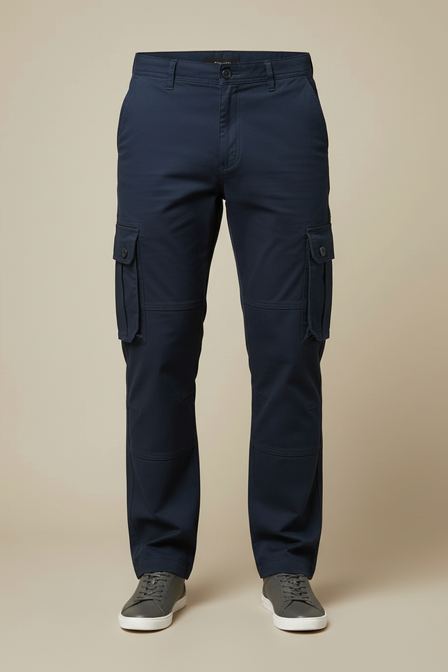 Pantalon Cargo Marine Coton Décontracté Multipoches - Toile - vue 3