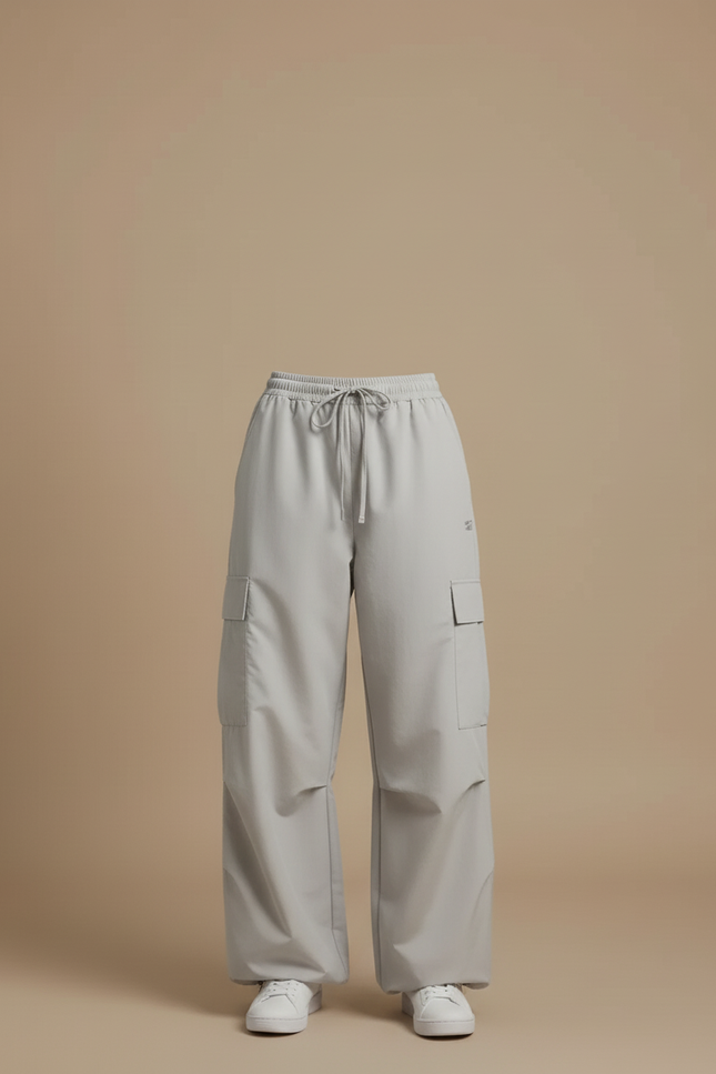 Pantalon Cargo Gris Ample Léger Décontracté Femme - Polyester - vue 3