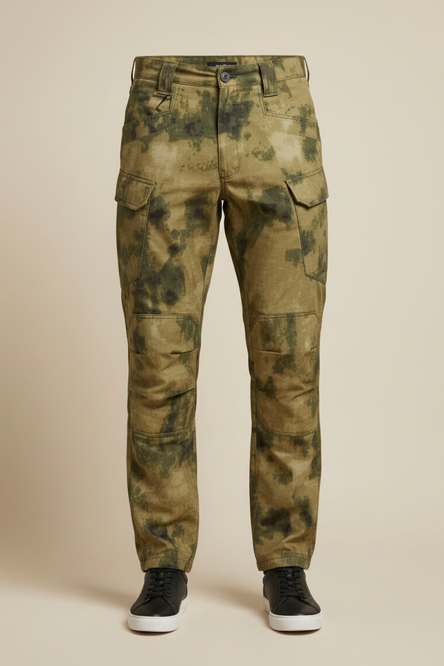 Pantalon Cargo Camouflage Militaire Homme Décontracté Multipoches - Kaki Polyester - vue 3