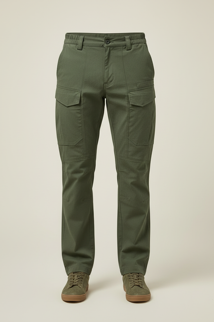 Pantalon Cargo Vert - Toile - vue 3