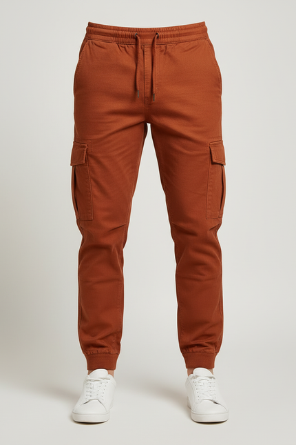 Pantalon Cargo Extensible Homme - Orange Toile - vue 3