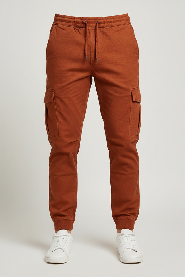 Pantalon Cargo Extensible Homme - Orange Toile - vue 3