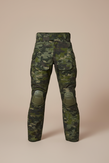 Pantalon Cargo Camouflage Militaire Tactique Genouillères Enfant - Multicolore Polyester - vue 3