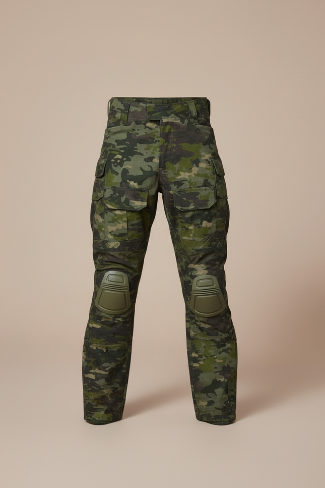 Pantalon Cargo Camouflage Militaire Tactique Genouillères Enfant - Multicolore Polyester - vue 3