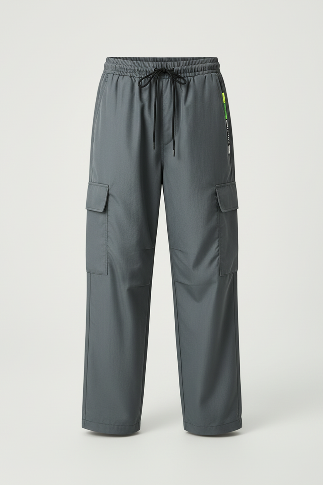 Pantalon Cargo Gris Ample Poches Fille Décontracté - Polyester - vue 3