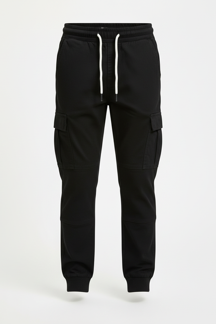 Pantalon Cargo Noir Coton Jogging Confortable Garçon - vue 3