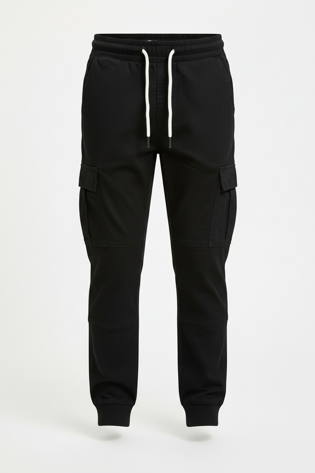 Pantalon Cargo Noir Coton Jogging Confortable Garçon - vue 3
