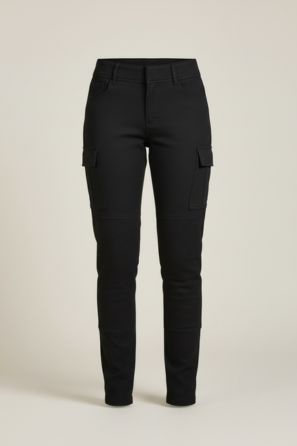 Pantalon Cargo Noir Femme Slim Multipoches Résistant - Gabardine - vue 3