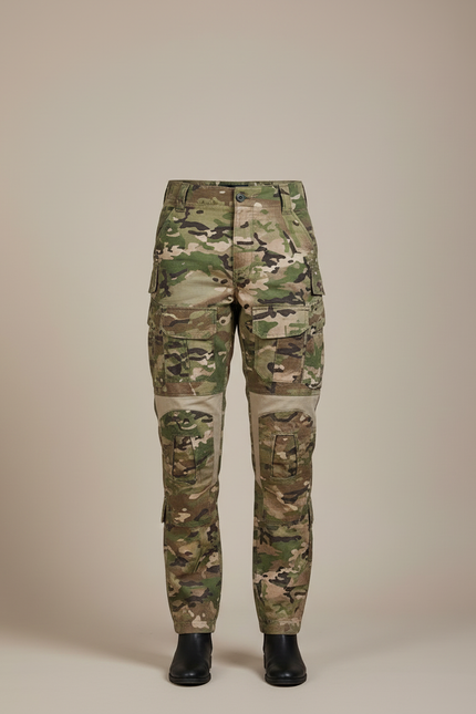 Pantalon Cargo Camouflage Militaire Multipoches Femme - Multicolore Toile - vue 3