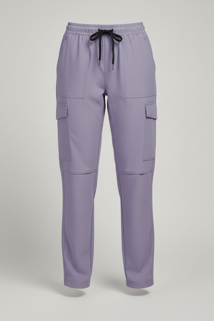 Pantalon Cargo Violet Cordon Ample Léger Femme - Polyester - vue 3