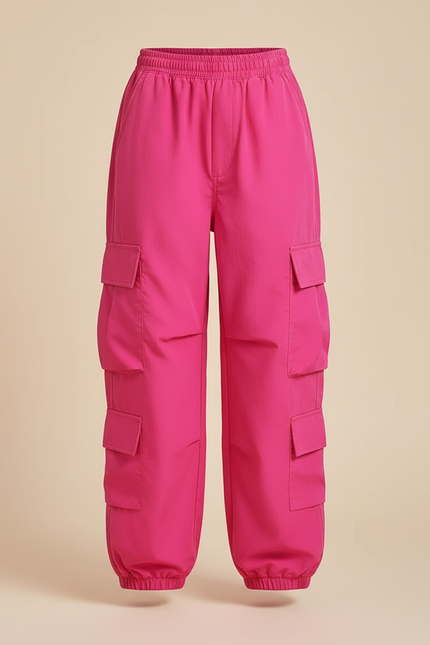Pantalon Cargo Rose Ample Vintage Enfant - Polyester - vue 3