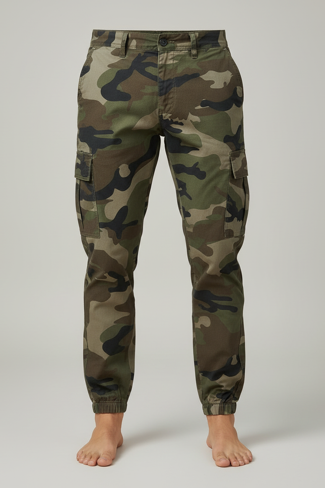 Pantalon Cargo Camouflage Militaire Jogger Homme Coton - Imprimé - vue 3