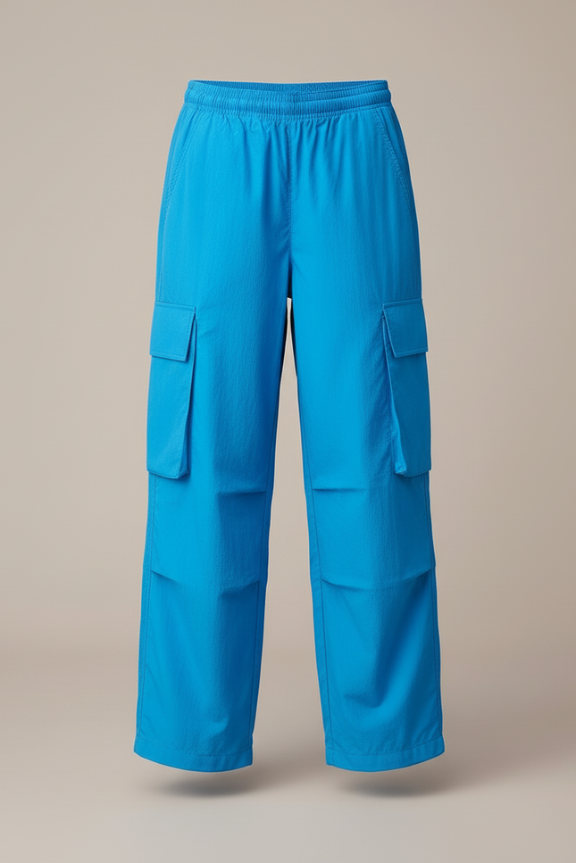 Pantalon Cargo Bleu Ample Multipoches Enfant - Polyester - vue 3