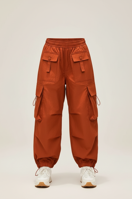 Pantalon Cargo Orange - Polyester - vue 3